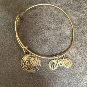 Alex and Ani Gold Charm Bangle Because I Love you!